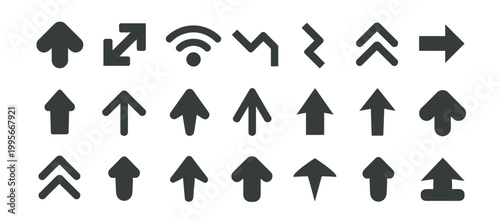 Collection of dark gray arrow icons and symbols for navigation and direction