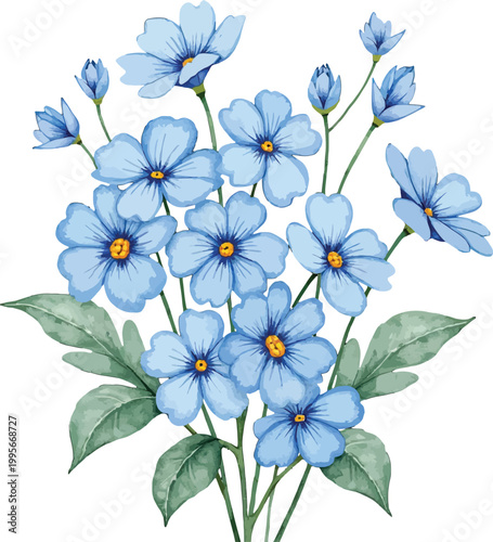 Blue Cardamine Flowers Bouquet for Nature Theme