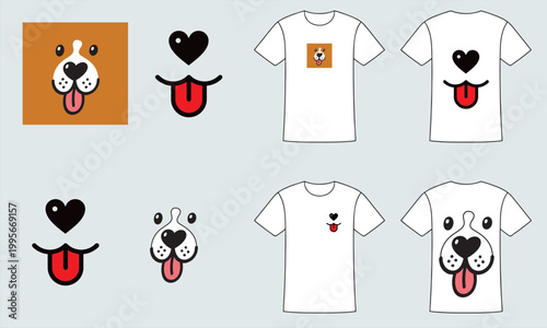 t shirt design concept dog face