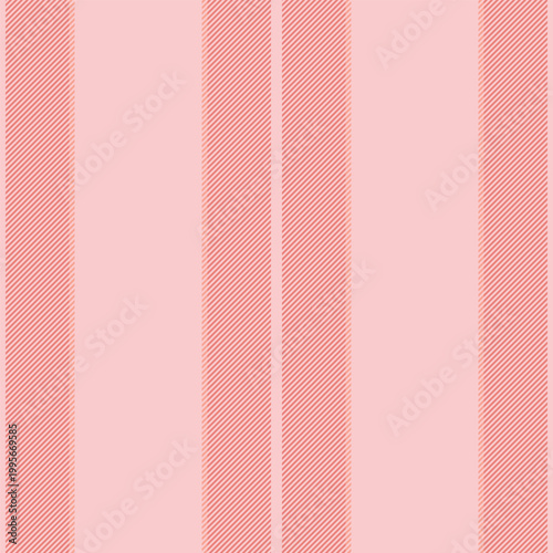 Saded textile stripe vector, dining room texture lines background. Leutral fabric seamless pattern vertical in red and light colors.