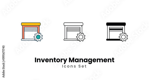 Inventory Management icons vector set stock illustration