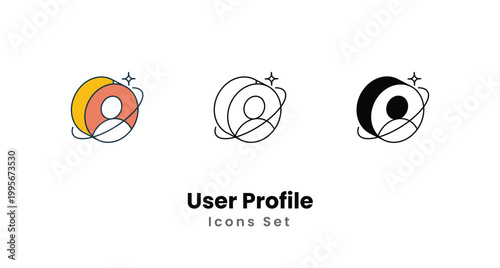User Profile icons vector set stock illustration
