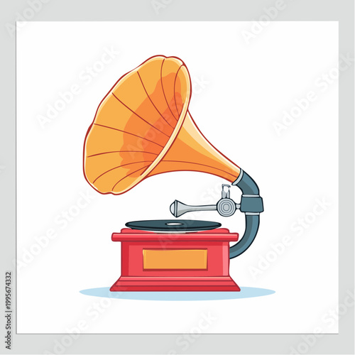 Vintage Gramophone Illustration