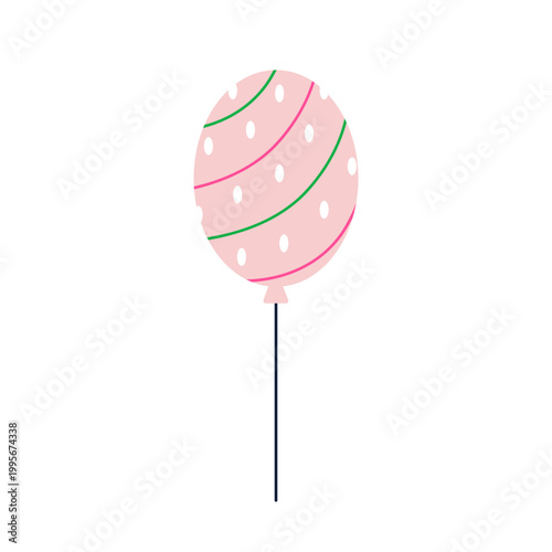 Air balloon flying up. Single helium baloon on string, floating, soaring. Fes...