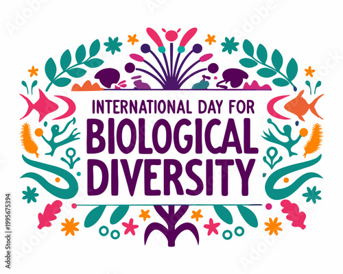 International Day for Biological Diversity Vector Illustration Isolated on White Background, Environmental Awareness Design