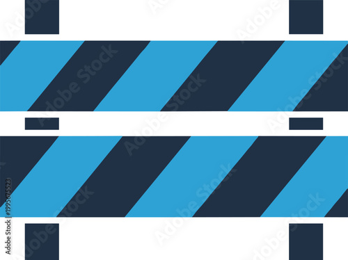 Safety barrier fence icon for road construction site warning blockade striped industrial security zone protection.