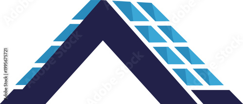 Solar panels on rooftop icon for renewable green energy house power sustainability technology environmental system.