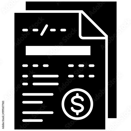 Salary Slip Icon Vector Illustration For Design.
