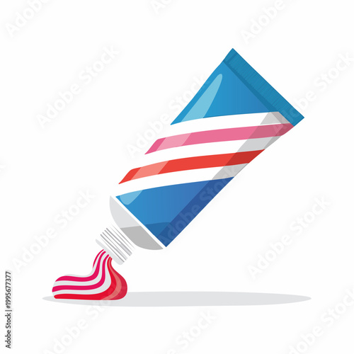 Toothpaste Tube Squeezing Red and White Stripes