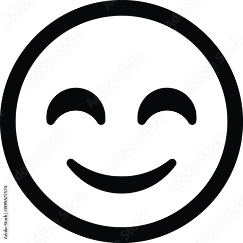 Simple black and white smiley face icon a universal symbol of happiness and positive emotion