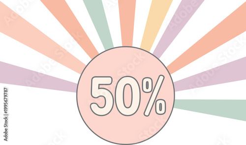 Discount Offer Displayed on Colorful Radiant Background with Percentage