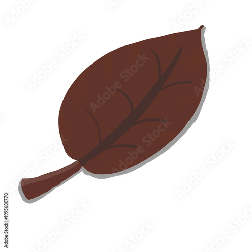 vector illustration of a dark brown leaf