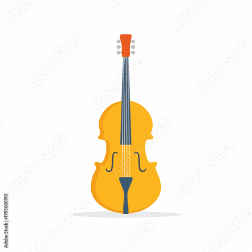 Flat Design Cello Illustration