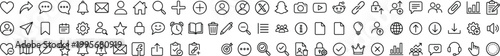 Collection of black outline for web and app interface