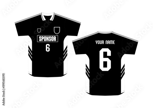 black Soccer Jersey with Sponsor