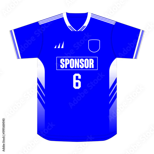 Blue Soccer Jersey with Sponsor