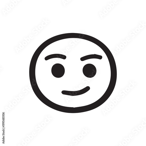 Fotografija Sly smirking emoji expressing clever mischief and knowing amusement