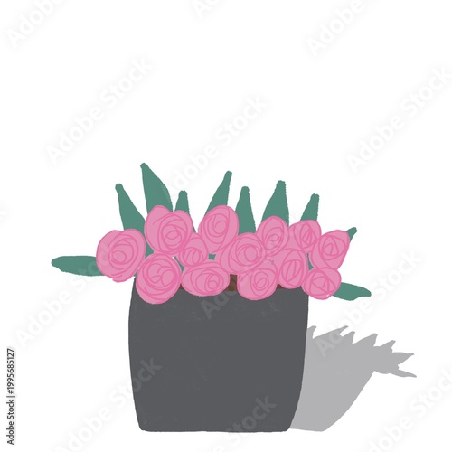 pink flower in a pot