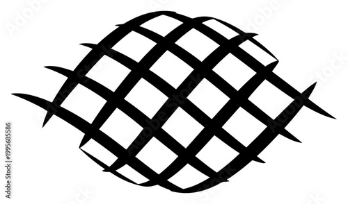 Tableau sur toile Criss-cross mesh grid pattern forming an abstract convex shape in minimalist sty