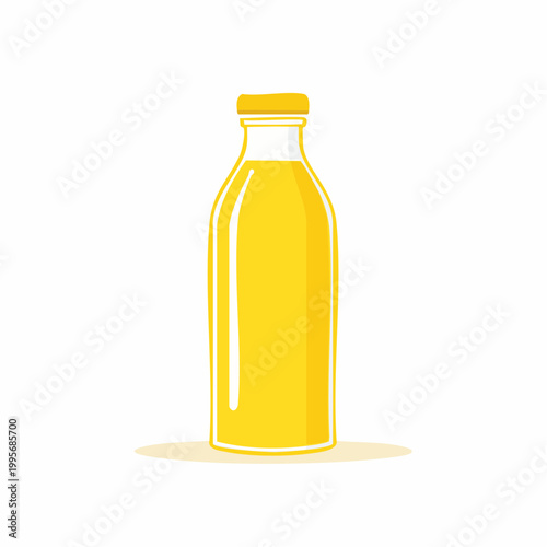 Yellow liquid in a glass bottle