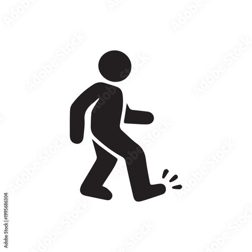 Tableau sur toile Iconic depiction of a person taking a misstep indicating a potential trip or fal