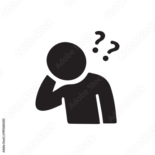 Photos A confused person contemplating a difficult problem or uncertain situation