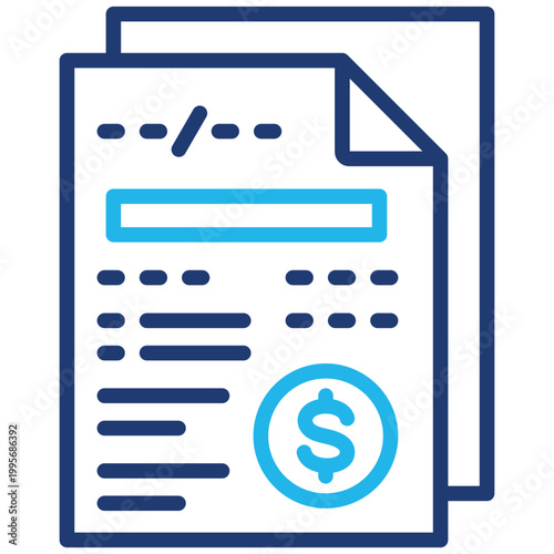 Slika na platnu Salary Slip Icon Vector Illustration For Design.