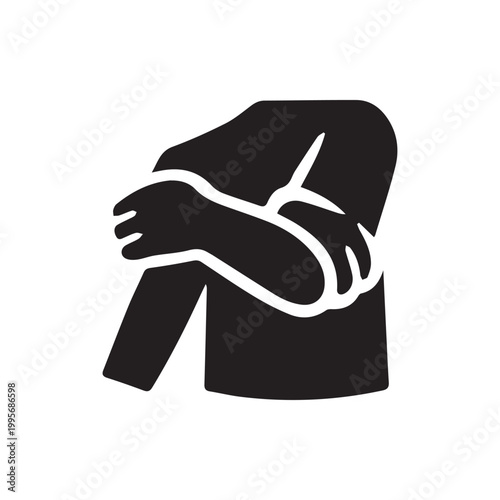 Understanding bodily discomfort a minimalist silhouette of arm and shoulder pain