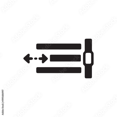 Tableau sur toile Digital icon for managing text indentation and paragraph alignment settings