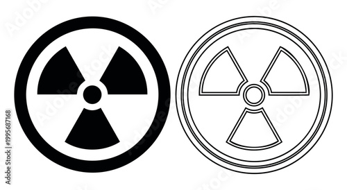 Toxic radiology icon sign or symbol in glyph and line style