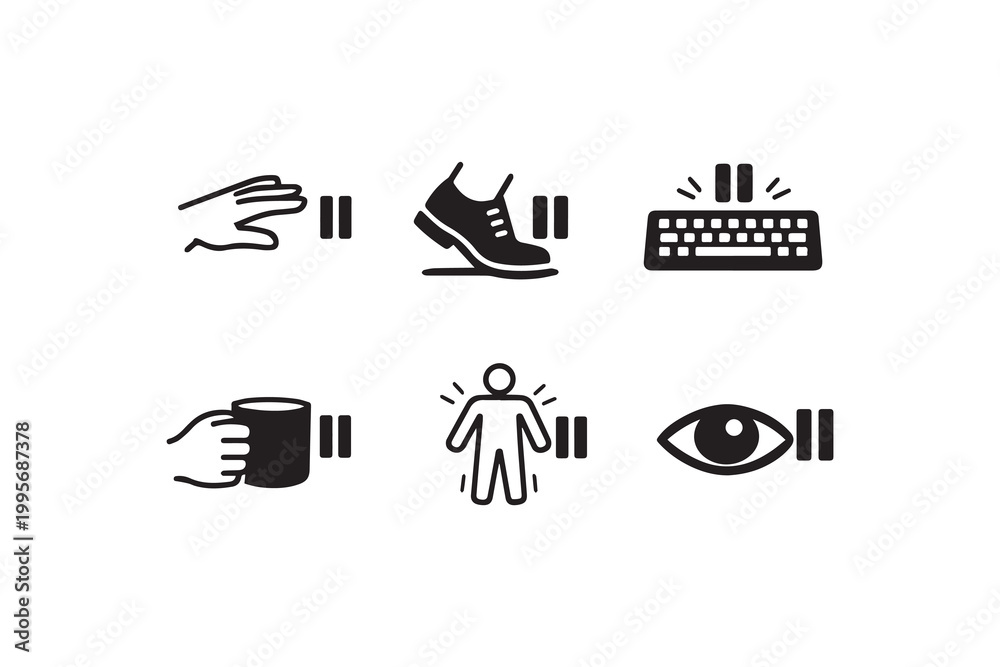 Fototapeta premium Visualizing Pause and Stop Across Human Gestures Movement Senses and Device Use