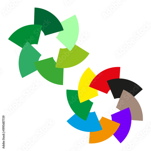 Circular infographic chart elements with segments and a star shape Vector. Perfect for business branding and data visualization graphics.