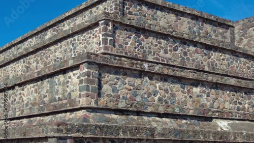 mesmerizing View of Ancient Stone Pyramid Steps at Teotihuacán, Mexico. stunning structure and architecture of the ancient time at the desert of Mexico
