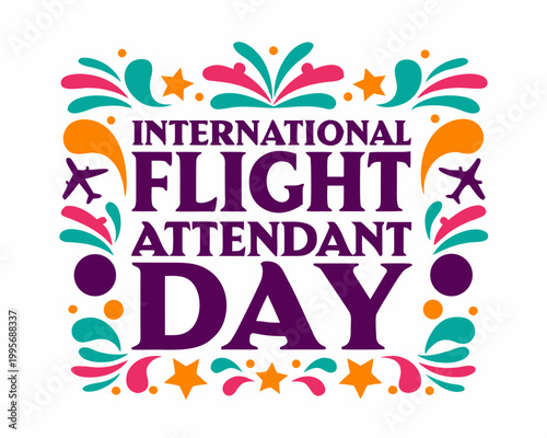 International Flight Attendant Day Vector Illustration, Air Hostess and Airline Crew Holiday Concept
