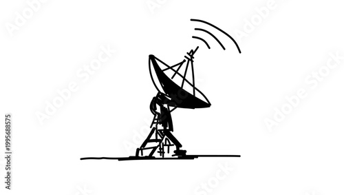 satellite Antenna , black isolated silhouette