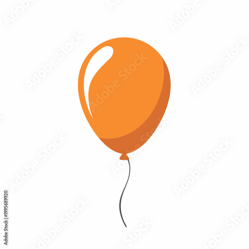 Orange Balloon with String