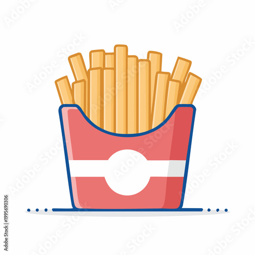 French Fries in Red Cardboard Container