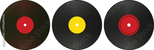 vinyl cd labels, and design vector for music art and album Pro Vector