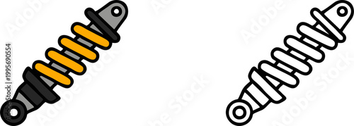 Automotive Suspension Shock Absorber Coil Spring Component Vector