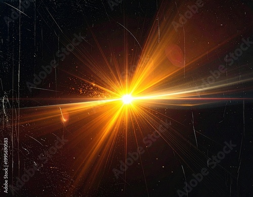 abstract universe background with stars and sun rays in the dark