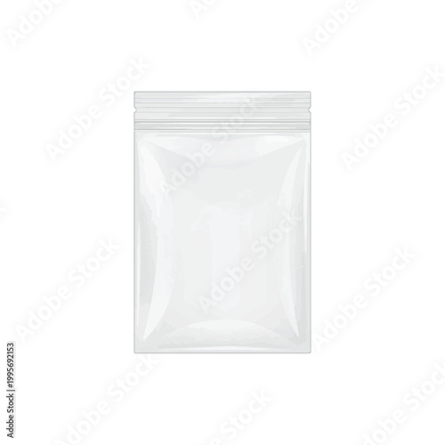 vector illustration of blank transparent zip lock plastic bag