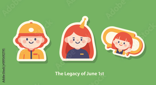 Adorable cartoon illustrations of diverse women with various professions, smiling happily.