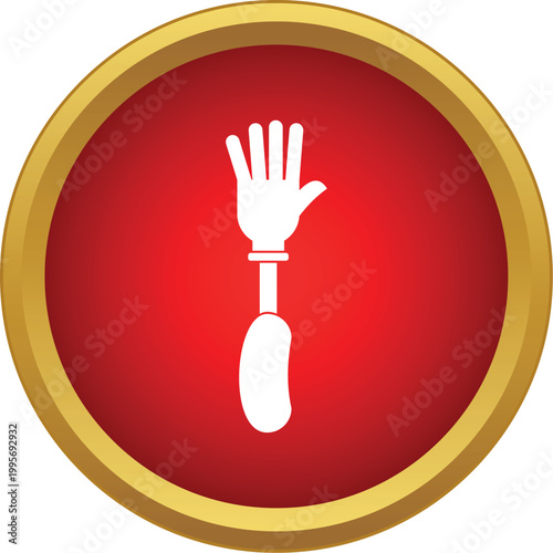 Prosthetic arm and hand representing disability, health, and medical technology