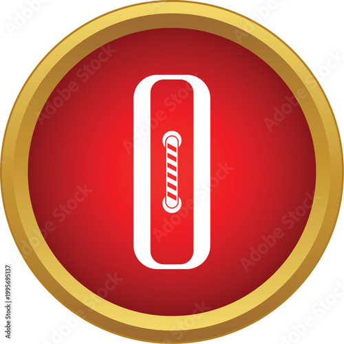 фотографія Icon showing a machine presser foot symbol on a red circular button