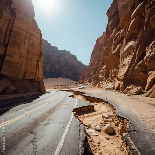 cracked road
urban disaster