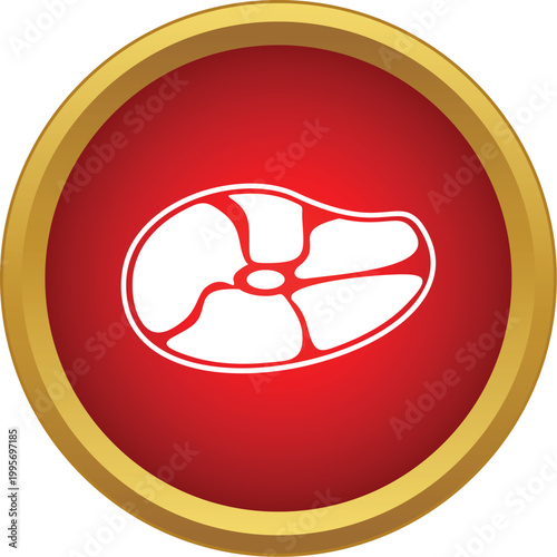 Steak cut icon representing raw meat protein for food and butchery concepts