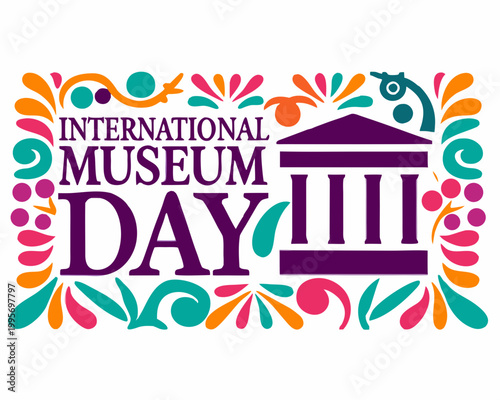 International Museum Day Vector Illustration Isolated on White Background, Art and History Theme Design