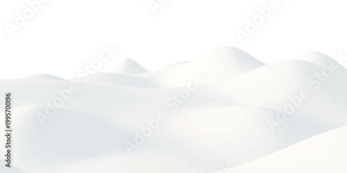 Abstract white hills with soft smooth curves and clean minimalist landscape design