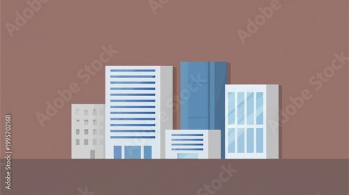 Group Of Modern City Buildings Illustration Design