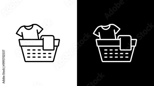 Laundry Basket Icon Set Multiple Style Collection